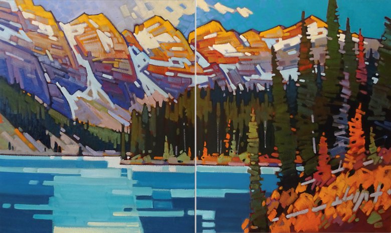 Image of art work “Drama over Moraine Lake (diptych)”