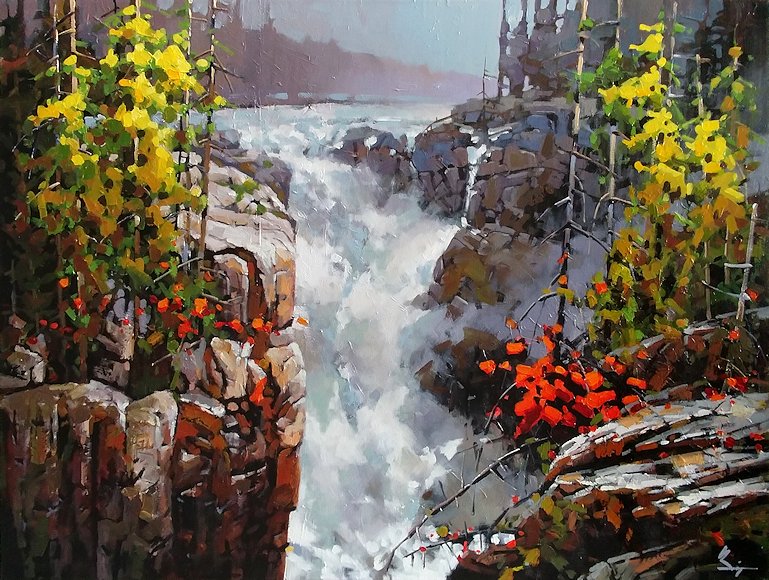 Image of art work “Athabasca Fall in Jasper”