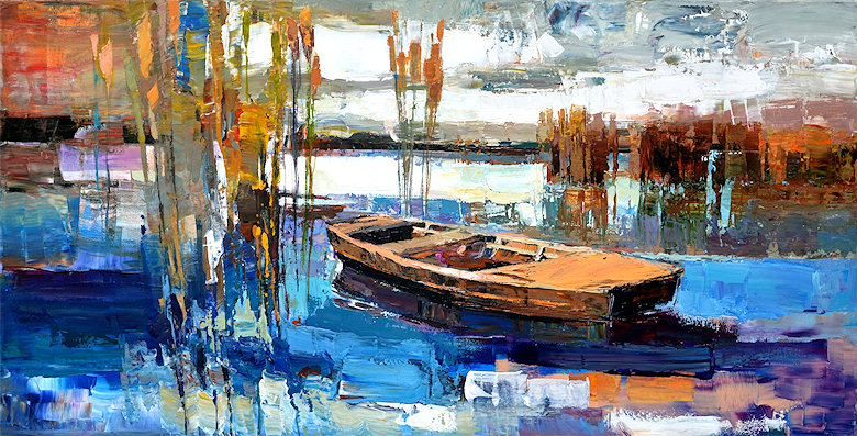 Image of art work “Old Fishing Boat on Danube”