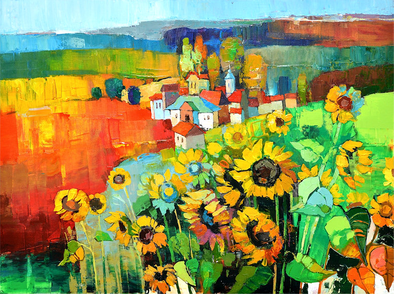 Image of art work “Sunflowers in Tuscany”