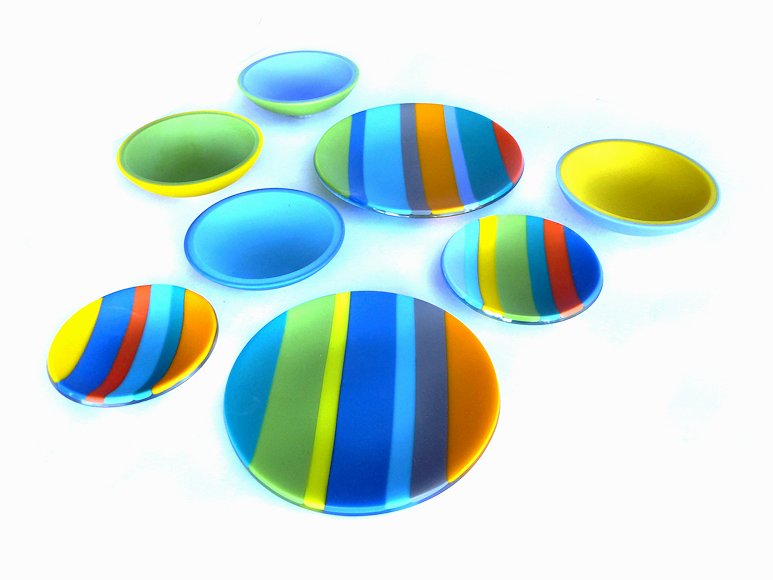 Image of art work “Color Bars Small Bowls & Plates (vf004a-h)”