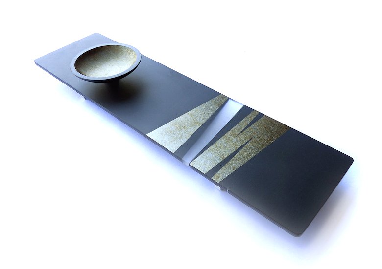Image of art work “Iridescent Black Platter & Bowl (vf007)”