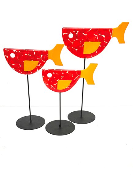 Image of art work &ldquo;Set of 3 Fish with Stands&rdquo;