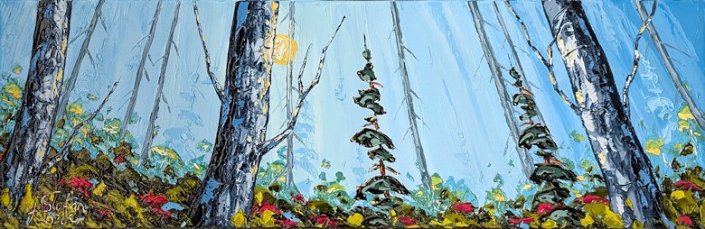 Image of art work “Morning Blues in the Forest”