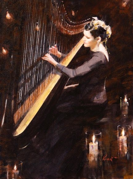 Image of art work “Lady with the Classical Harp”