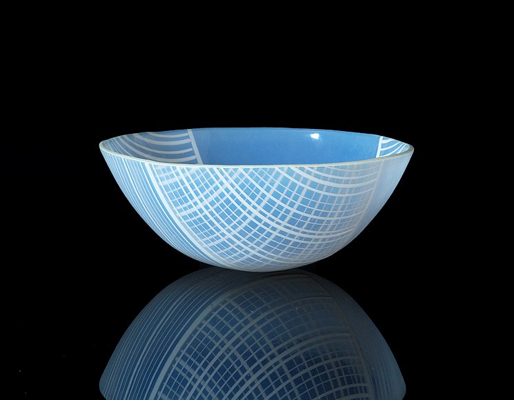 Image of art work “Blue Latticinoid Bowl (BL2019-002)”