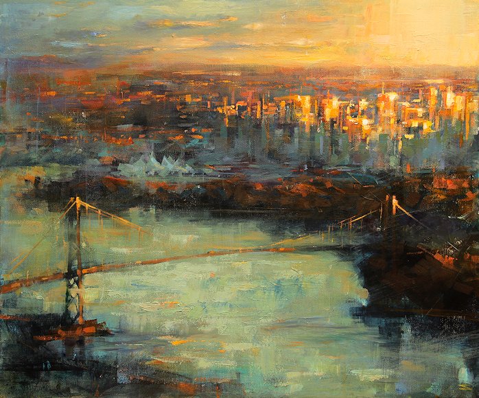 Image of art work “Downtown at Dusk”