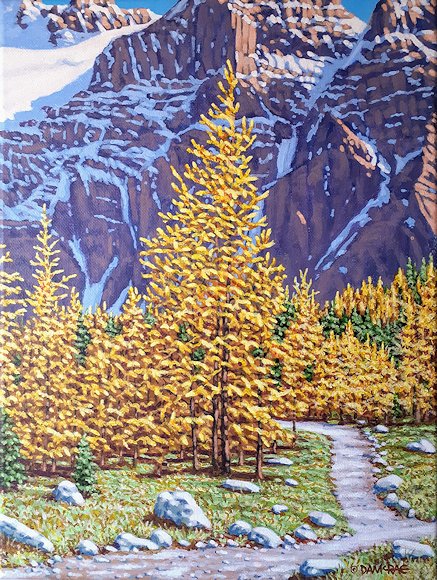 Image of art work “Larch Valley Lit Up”