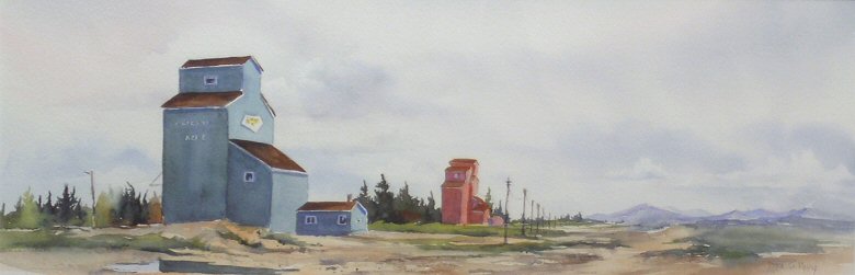 Image of art work “Grain Elevators - Alberta”