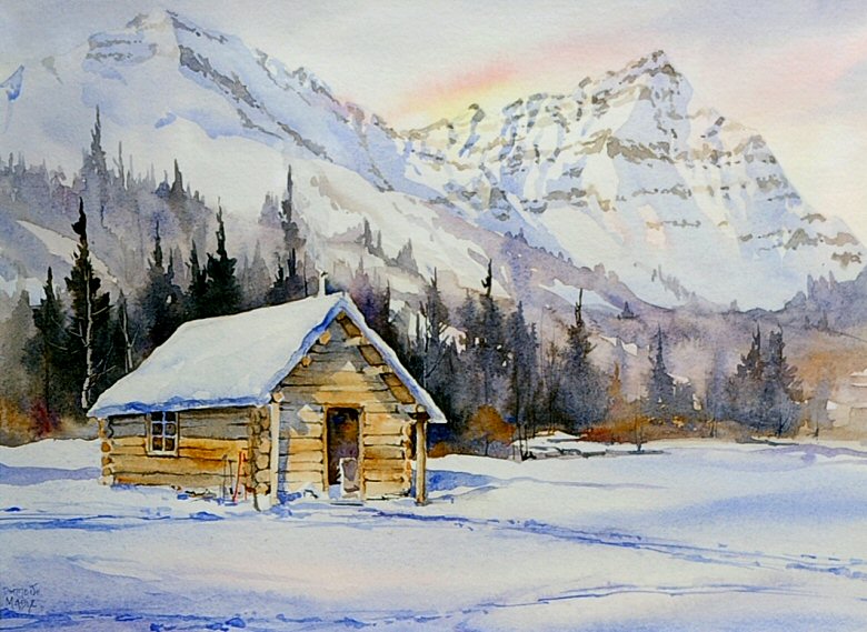 Image of art work “Misty - Wiwaxy Hut”