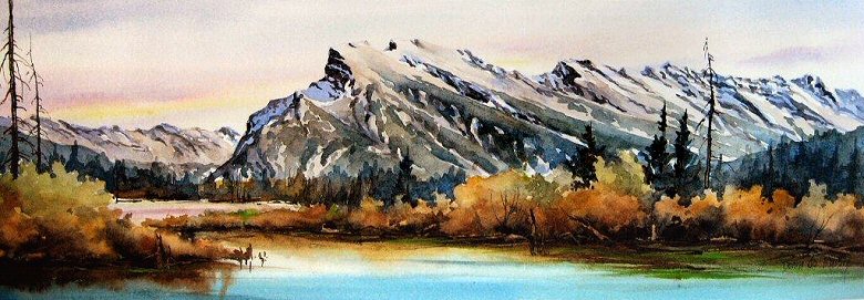 Image of art work “Rhapsody in Blue - Mt Rundle”