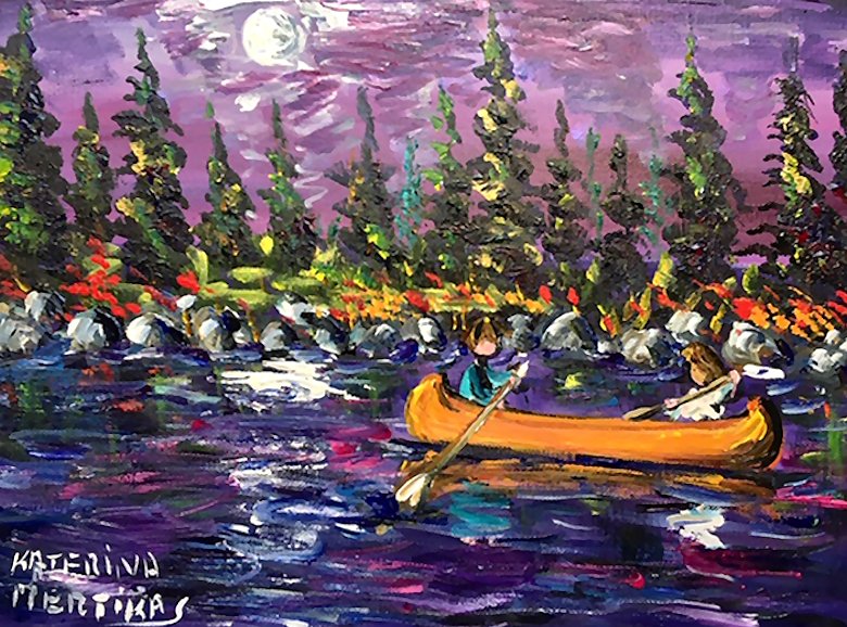 Image of art work “A Canoe at Dusk”