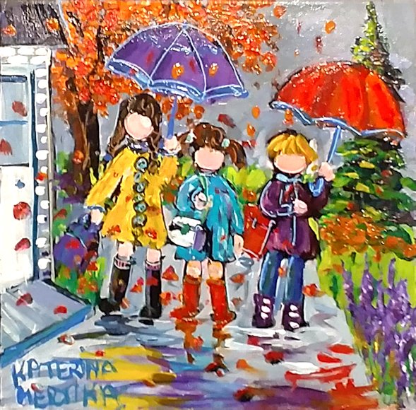 Image of art work “Off to School”