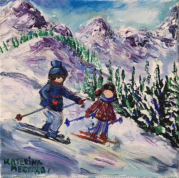 Image of art work “Skiing Partners”