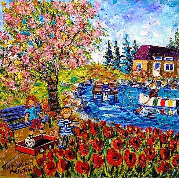 Image of art work “Taking Photos of the Tulips”