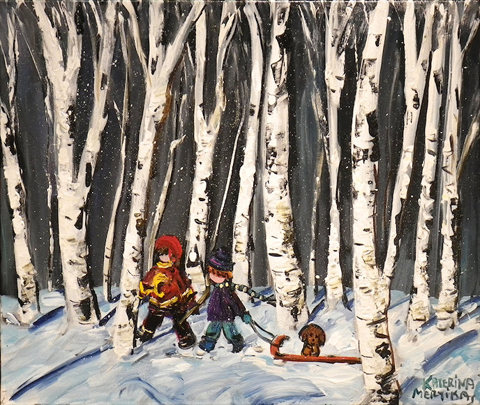 Image of art work “Through the Birch Trees”