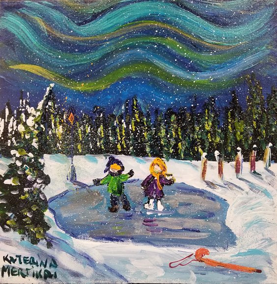 Image of art work “Winter Fun at Dusk”