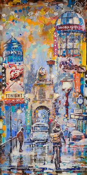 Image of art work &ldquo;Snowy Evening in Calgary&rdquo;