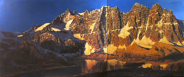 Image of art work “The Ramparts (Tonquin Valley with Amethyst Lakes) Diptych”