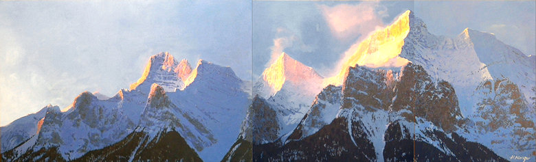 Image of art work “Rundle Chain (heading west between Canmore and Banff) Triptych”