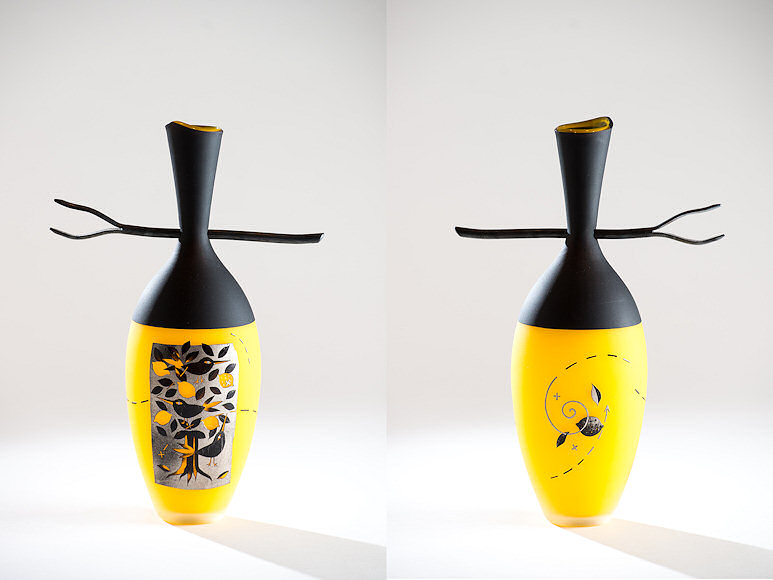 Image of art work “Twig Vase - Yellow”