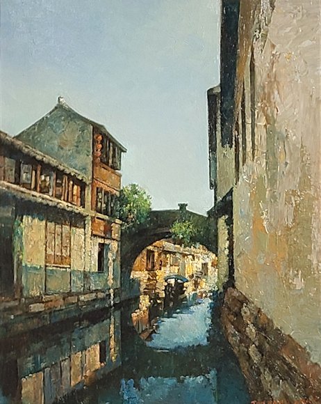 Image of art work “Water Town in the Morning”