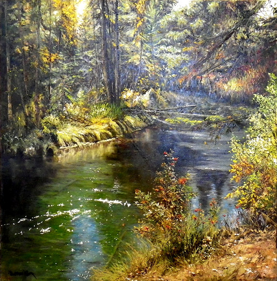 Image of art work “Creekside Colour (40 Mile Creek-Banff)”